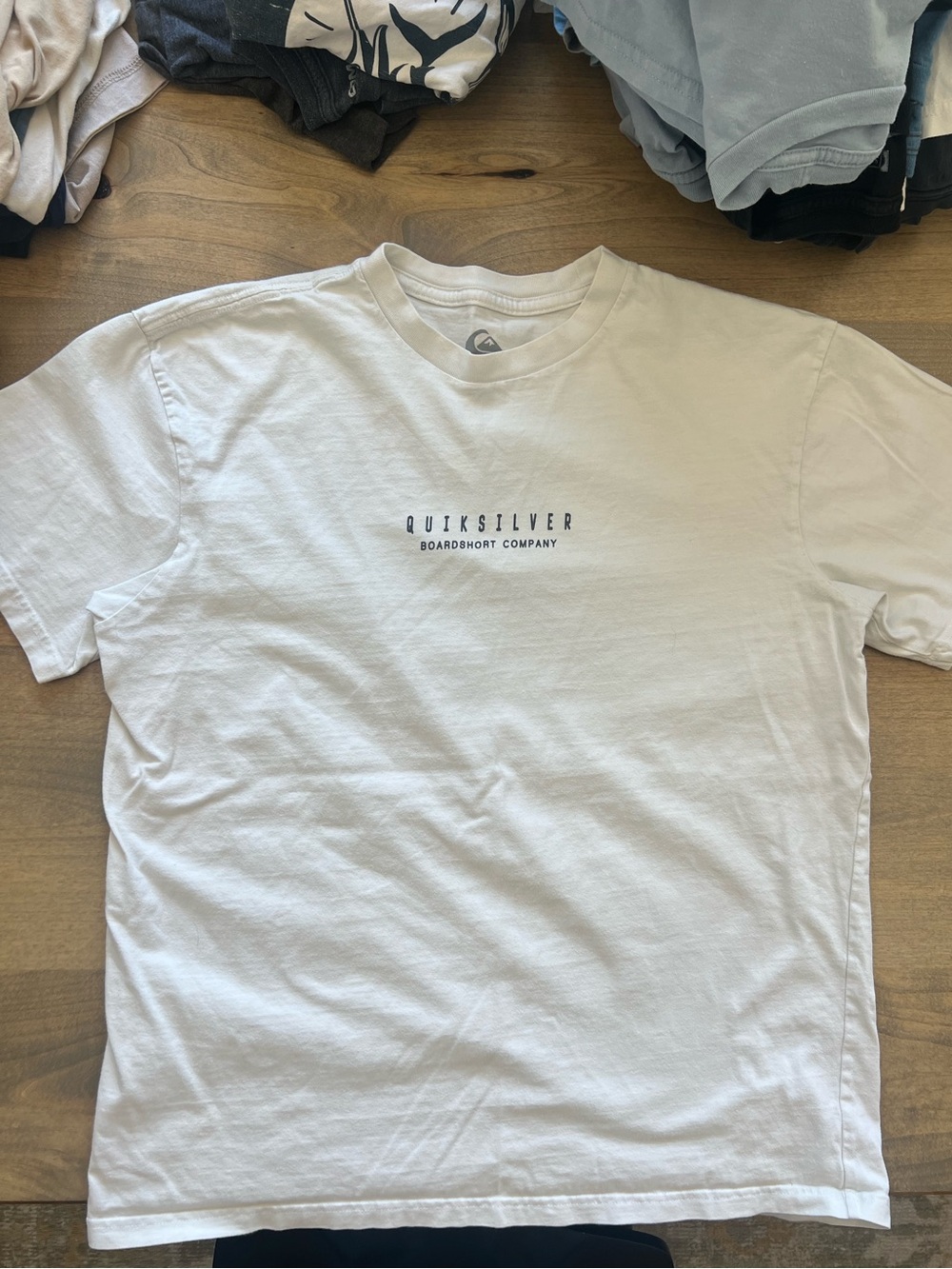 Quiksilver White Short Sleeve Logo Tee
